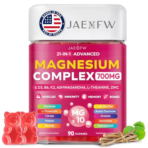 Magnesium Glycinate Gummies 700MG - 21-in-1 Advanced Magnesium Supplement with Ashwagandha, L-Theanine, Zinc, Vitamin - Sugar Free Magnesium Gummies for zzZ, Focus & Relaxation, for Women, Men & Kids | Amazon (US)