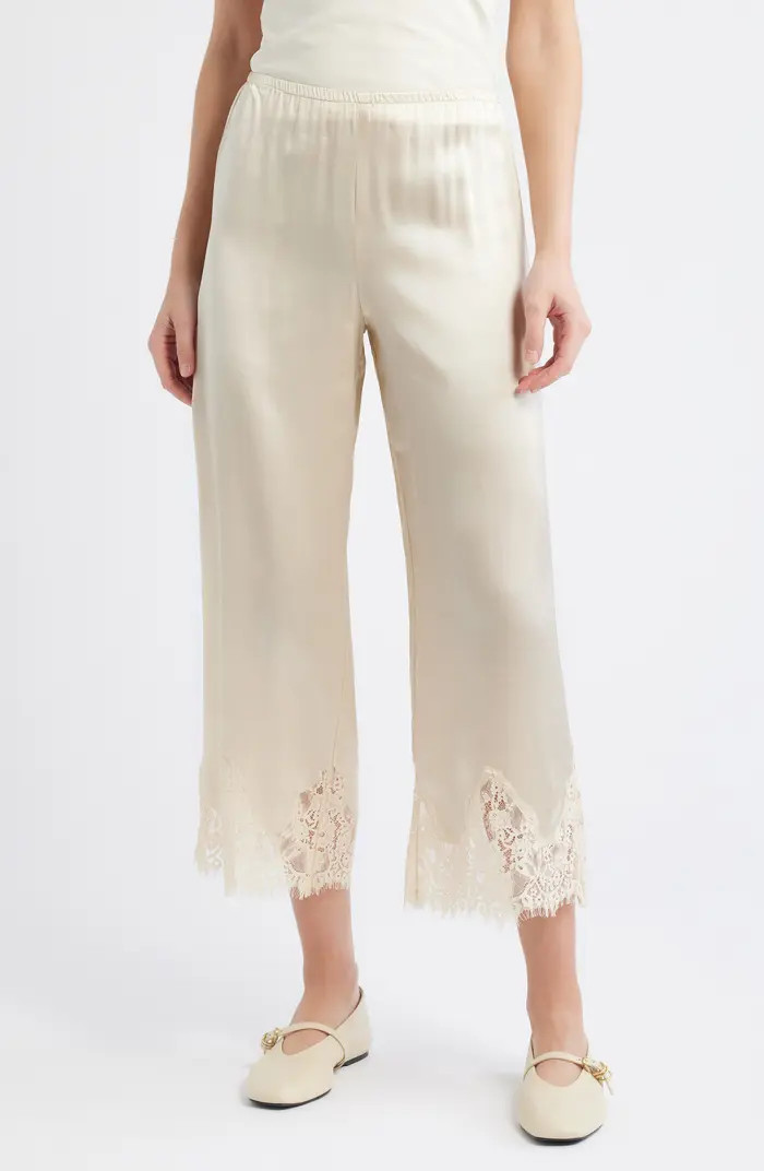 Carolina Silk Lace Hem Pant | Nordstrom