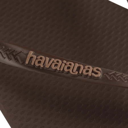 Women's Slim Square Logo Pop Up Flip Flops Dark Brown | Havaianas | Havaianas