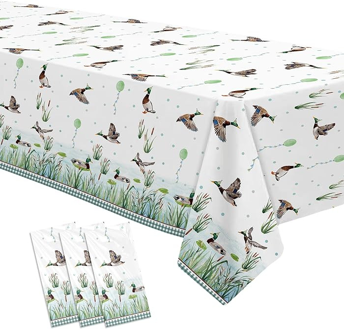 One Lucky Duck Birthday Decorations Tablecloth, Disposable Mallard Duck Hunting Birthday Party Su... | Amazon (US)