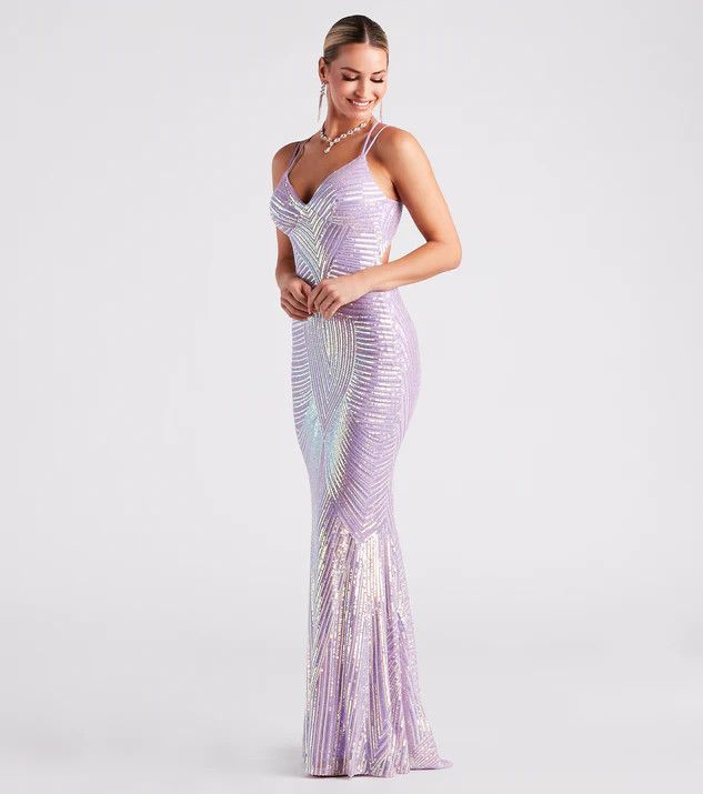 Lyanna Formal Iridescent Sequin Mermaid Dress | Windsor Stores