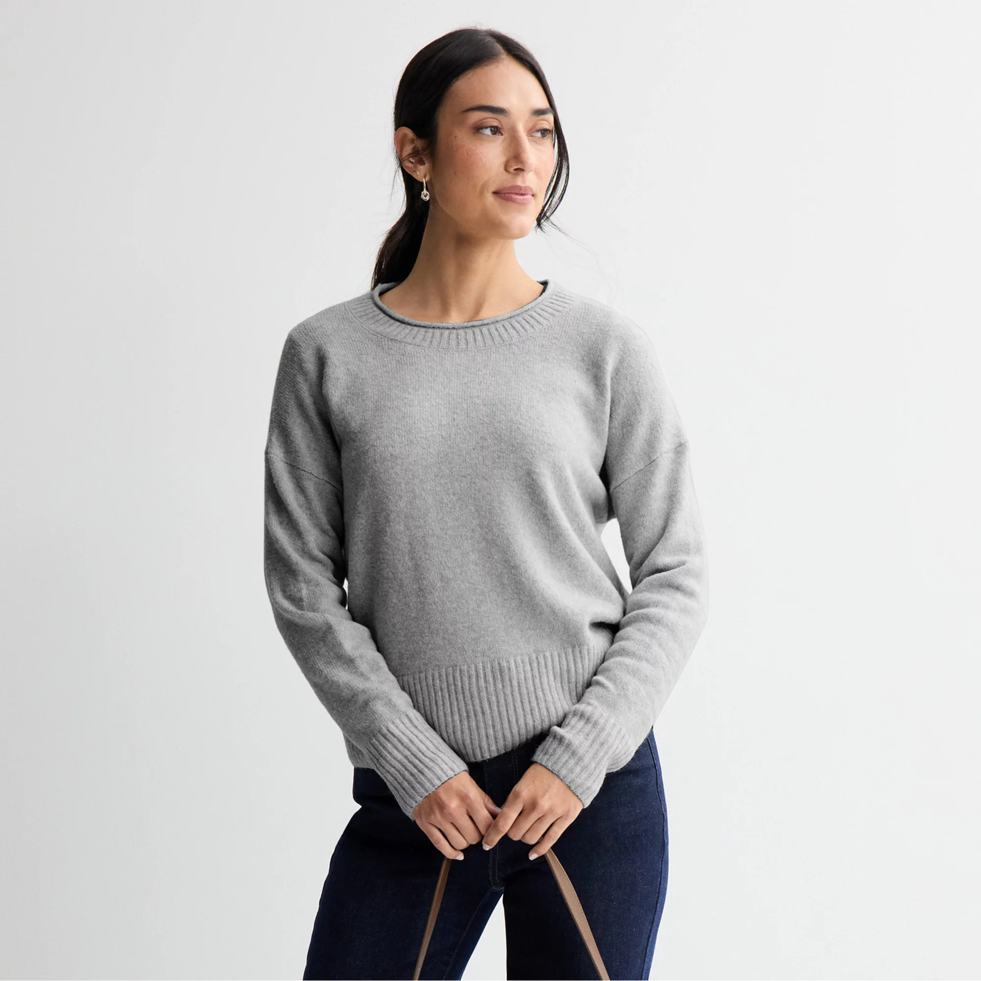 Women's Sonoma Goods For Life® Lightweight Rollneck Sweater, Size: Large, Gray Plum Stripe | Kohl's