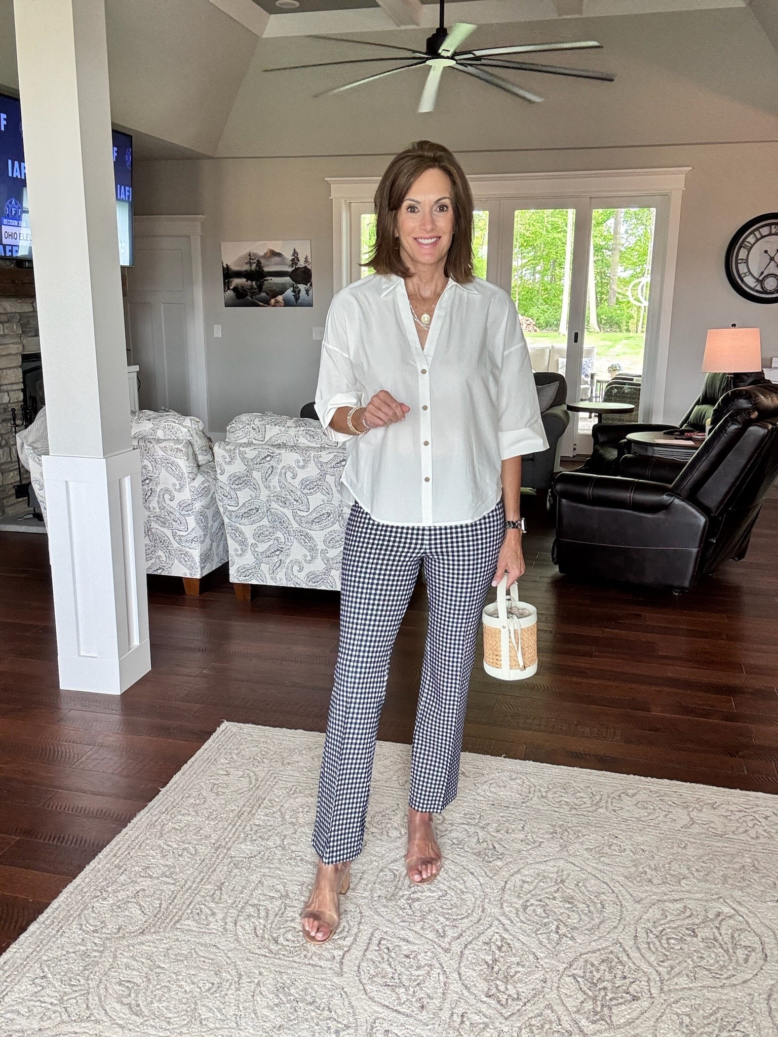 Spanx code : ANNIEKXSPANX 

Gingham pants - medium tall
White top - medium

Outfit inspo, gingham, workwear, vacation, spring style, trending, ageless style, over 60 fashion

#LTKSeasonal #LTKOver40 #LTKootd