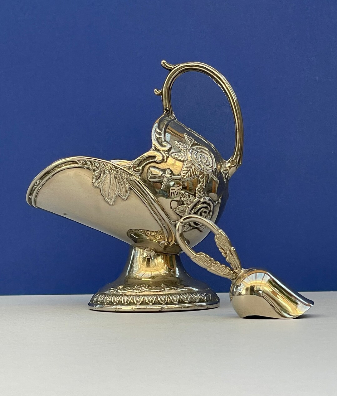 Vintage SUGAR SCUTTLE With Sugar Scoop Silver Plated Approx 50s - Etsy Canada | Etsy (CAD)