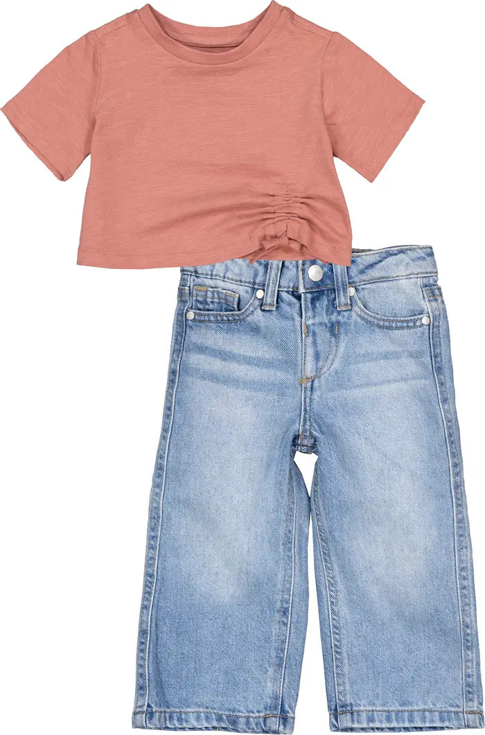 Kids' Boxy T-Shirt & Wide Leg Jeans Set | Nordstrom