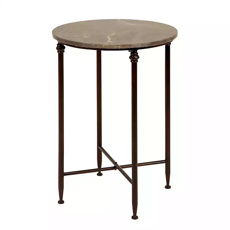 Modern Metal and Marble Accent Table | Kirkland's Home