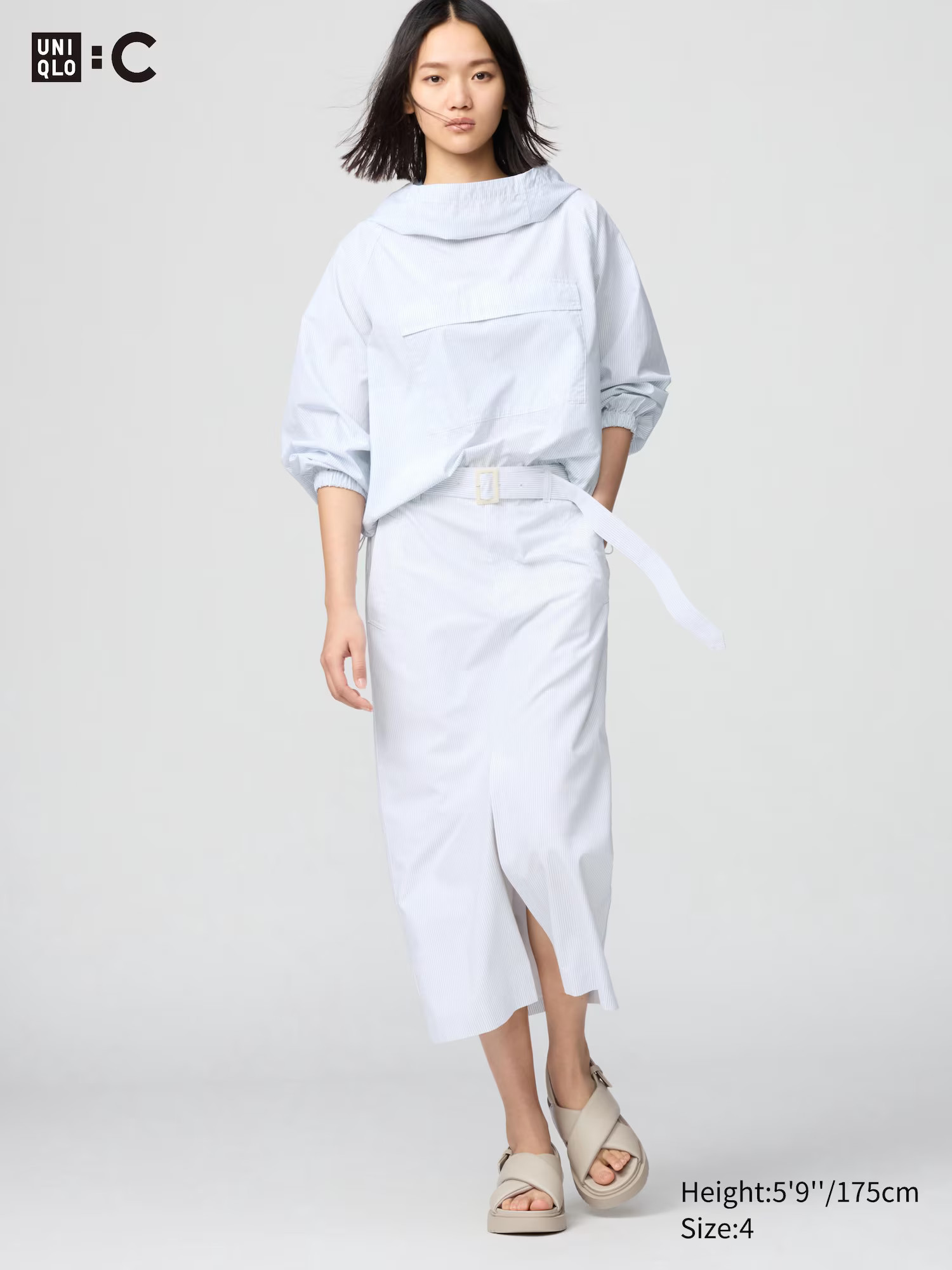 Belted Narrow Skirt | Striped | UNIQLO (US)