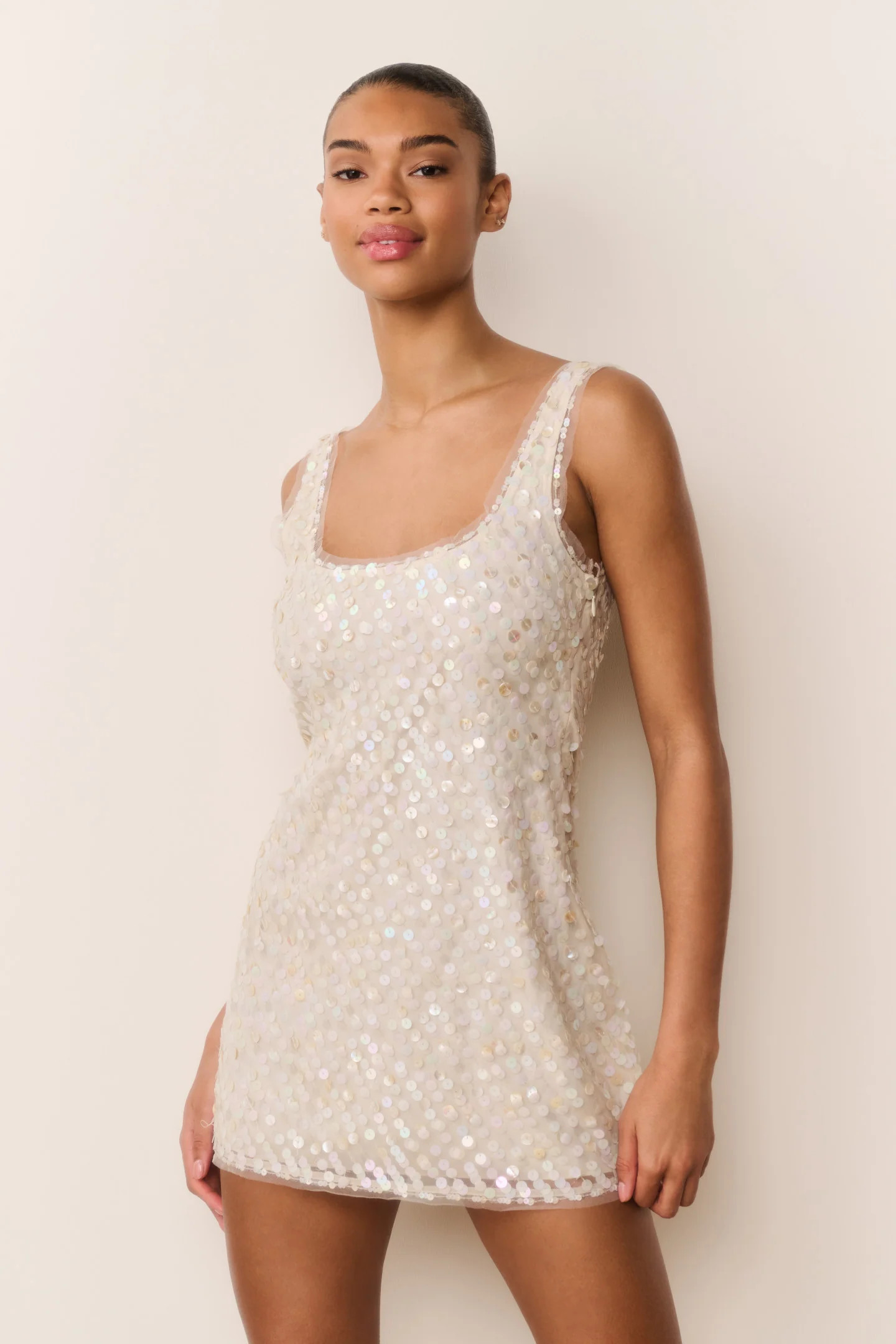 Ciris Shell Bead Mini Dress | LoveShackFancy