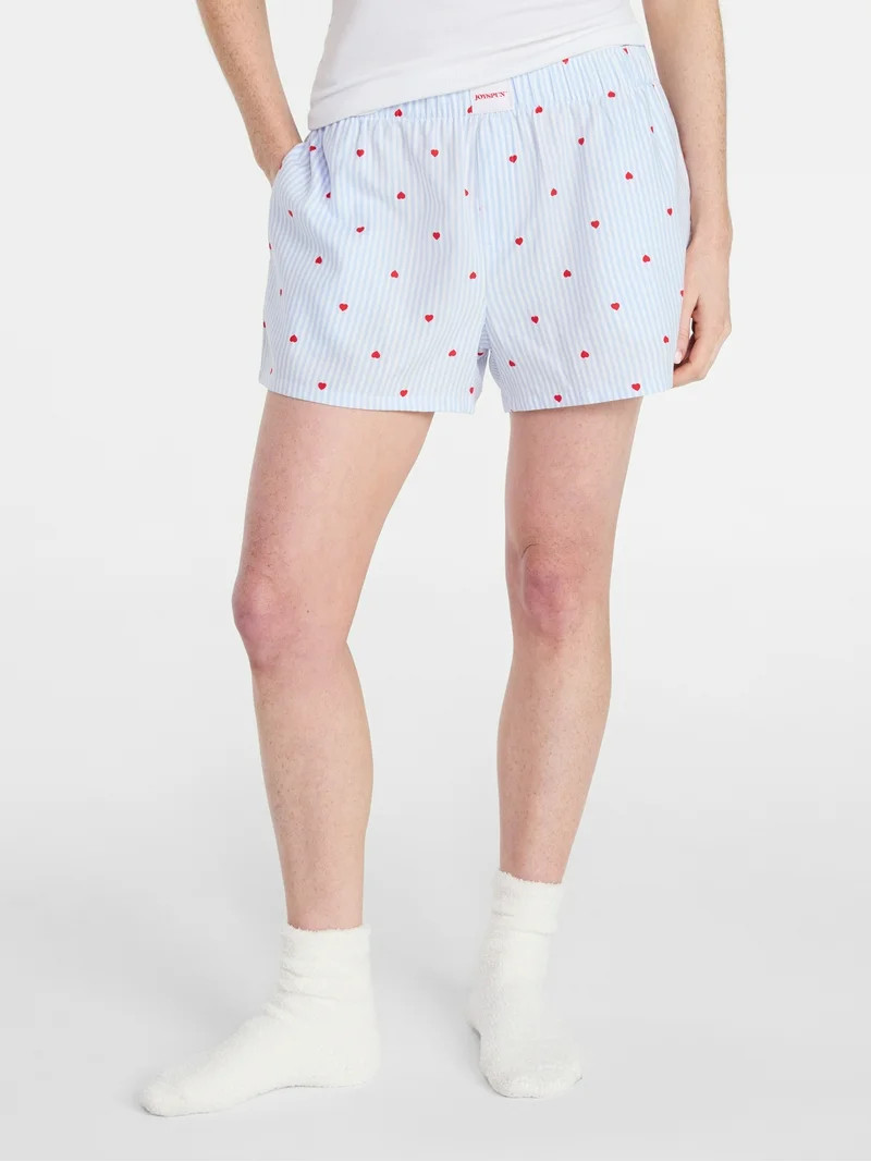 Joyspun Women's Woven Pajama Boxer Shorts, 3'' Inseam, Sizes XS-3X | Walmart (US)