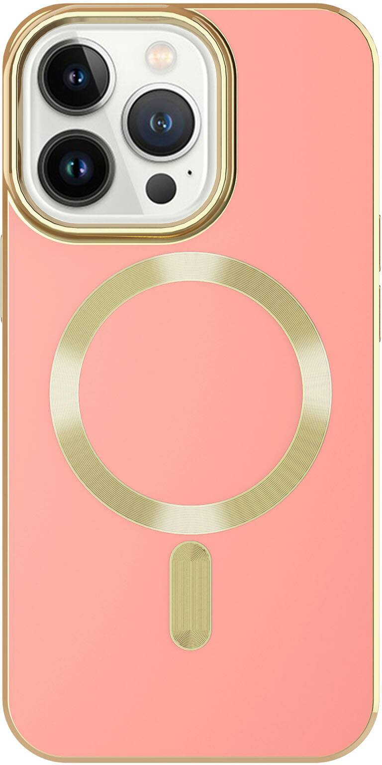 AMPD - Gold Bumper Soft Case with MagSafe for Apple iPhone 13 Pro - Light Pink | Best Buy U.S.