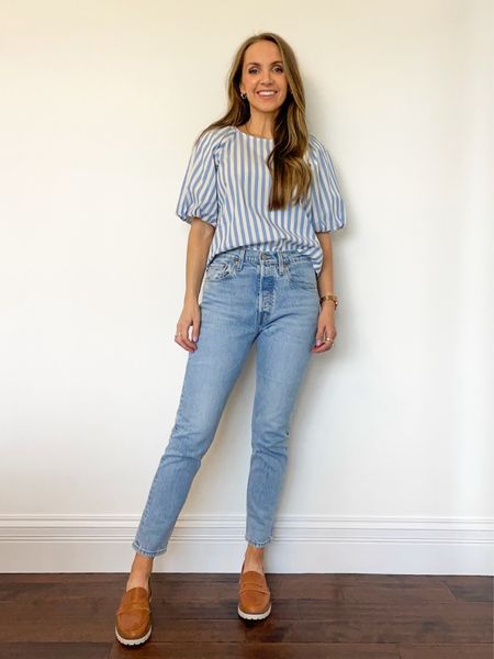 @H&M striped puff sleeve summer blouse + @levis 501 jeans 

#LTKFindsUnder50 #LTKSeasonal #LTKStyleTip