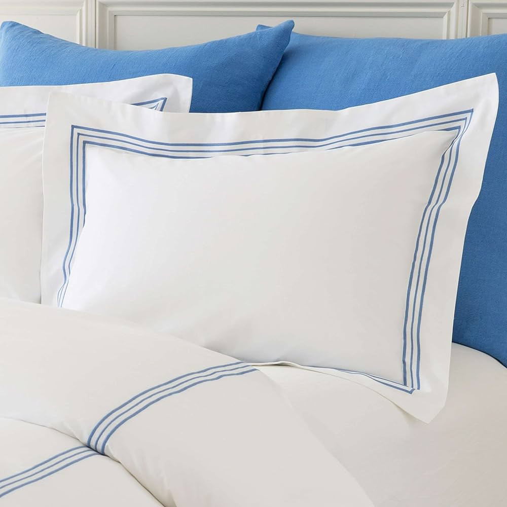 Trio French Blue Duvet Sham, Standard Size, Blue Stripe Pattern | Amazon (US)