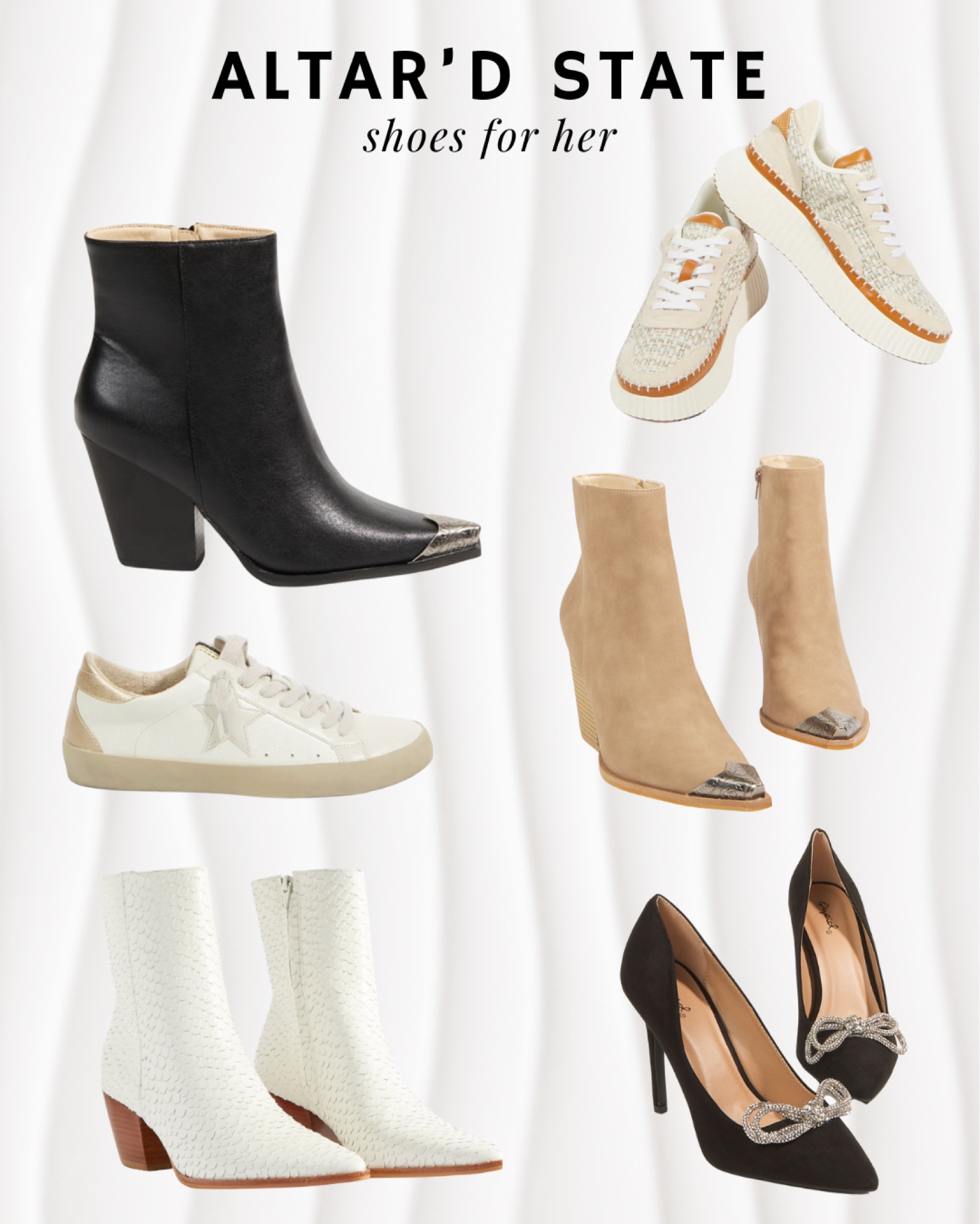 Loving these shoes from @altardstate! 





#GiftGuide #LastMinuteGifts #StockingStuffers #GiftsForHer #GiftsForBride #BrideGifts #ChristmasOrnaments #CuteOrnaments #ShoesForHer #Shoes #Shoe #Slippers #UggDupes #UggSlippers #Accessories #StockingStuffersForHer #Trinkets #Christmas #ChristmasGifts #ChristmasGiftsForHer #XmasGifts #XmasForHer #ChristmasTime #GiftIdeas #Gifting #shoes #winterboots #wintershoes #holiday #holidayheels #holidayshoes 

#LTKshoecrush #LTKHoliday #LTKfindsunder100