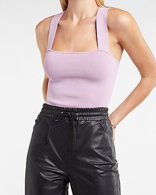 Body Contour Cross Back Cropped Sweater Tank | Express