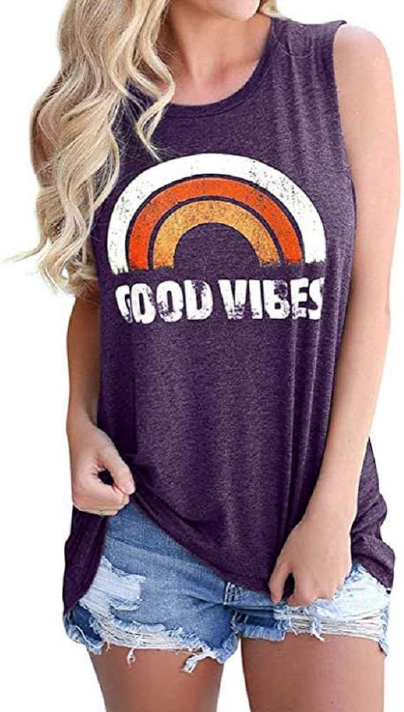 Women Sleeveless Be Kind Tank Tops Fashion Casual Good Vibes Tees Shirts Cute Tunic Blouse | Amazon (US)