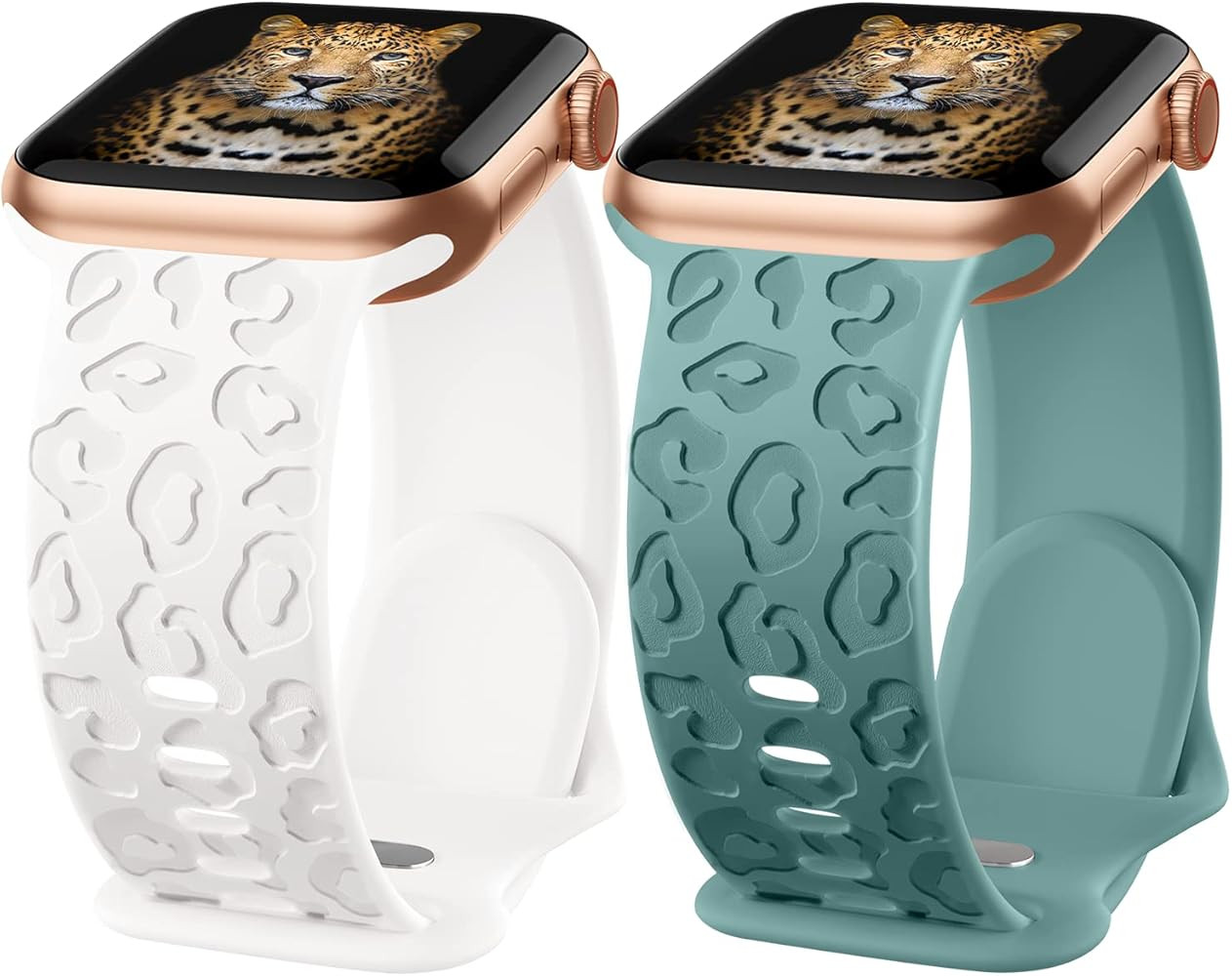 Leopard Engraved Bands Compatible with Apple Watch Band 41mm 40mm 38mm 49mm 45mm 44mm 42mm Women,... | Amazon (US)