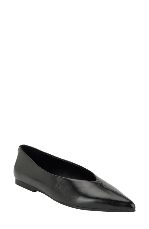 Calvin Klein Gemeen Pointed Toe Flat in Black 002 at Nordstrom, Size 8.5 | Nordstrom