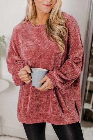 Make My Wish Come True Dark Mauve Pullover | The Pink Lily Boutique