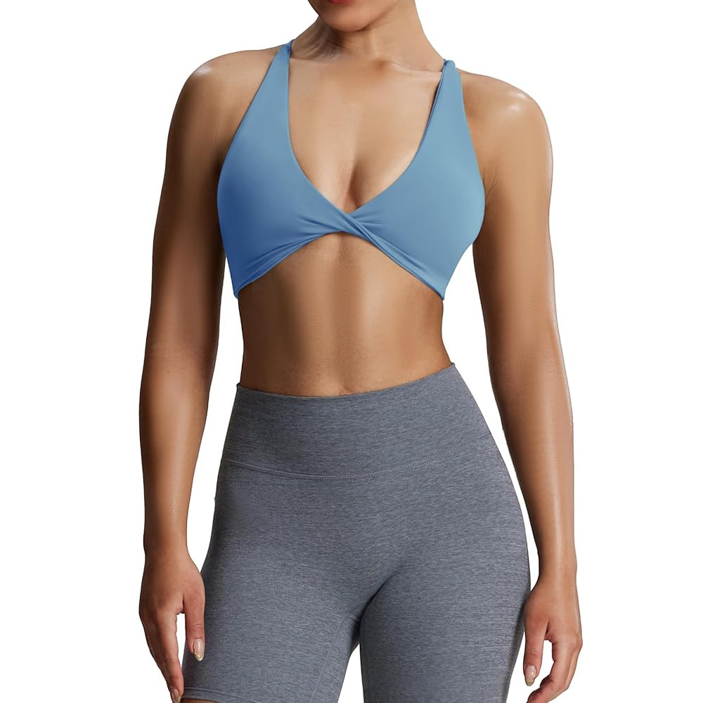 Aoxjox Women's Workout Sports Bras Fitness Sienna Low Impact Bra Yoga Crop Tank | Amazon (US)