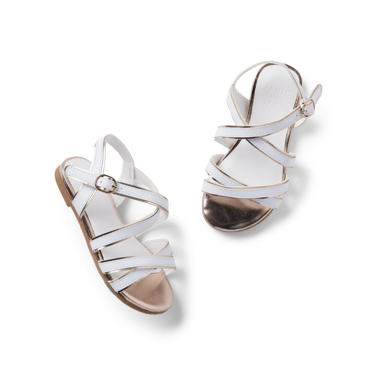 Metallic Trim Strap Sandal | Janie and Jack