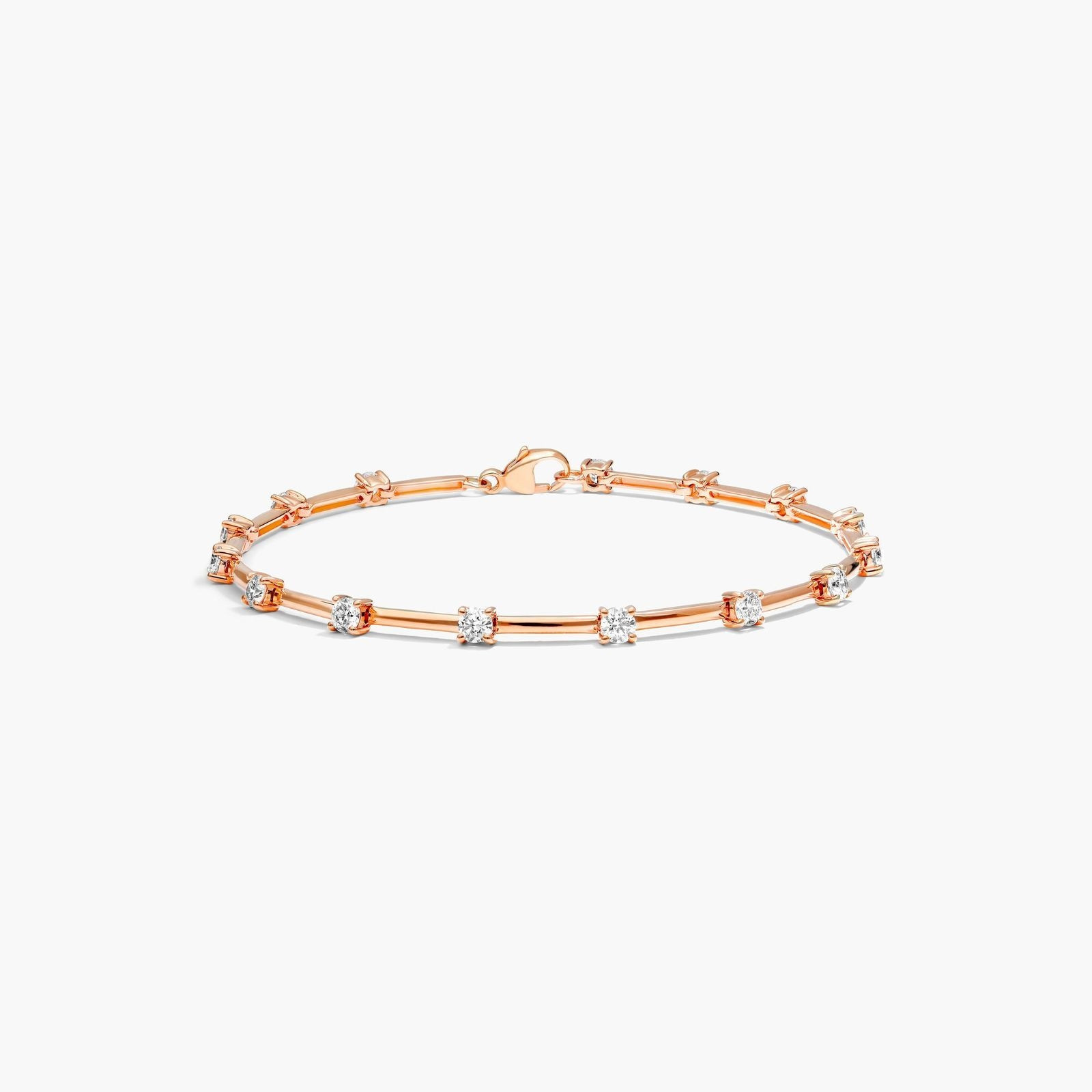 14K Rose Gold Lab-Grown Diamond Station Dash Bracelet-81625r14l | JamesAllen