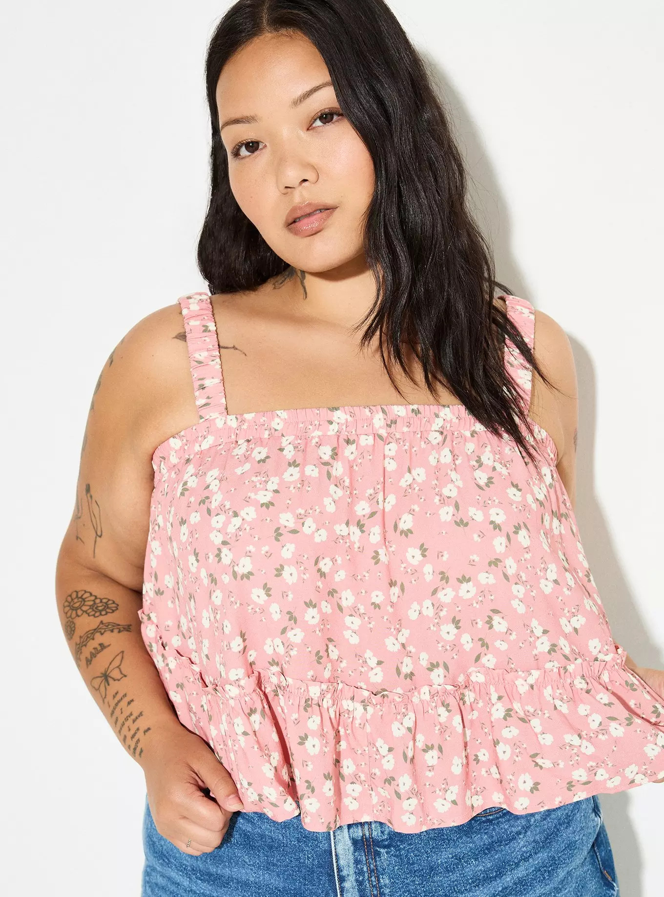 LoveSick Tiered Smocked-Strap Tank | Torrid (US & Canada)