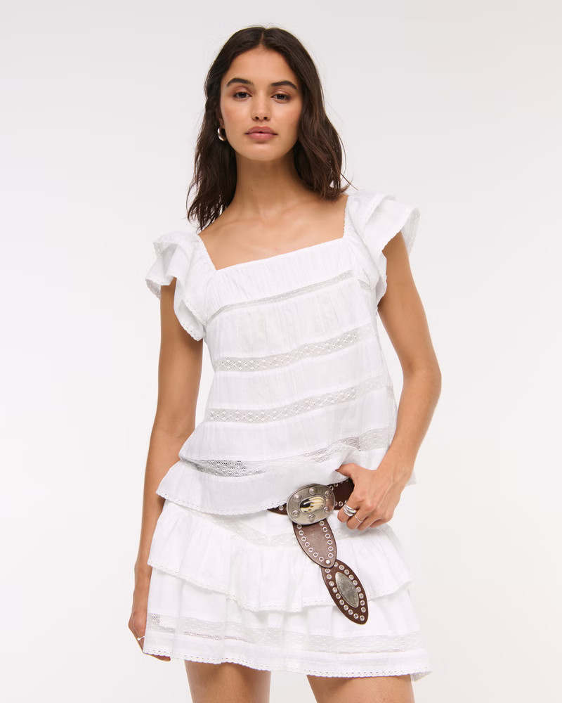 Ruffle Babydoll Top | Abercrombie & Fitch (US)