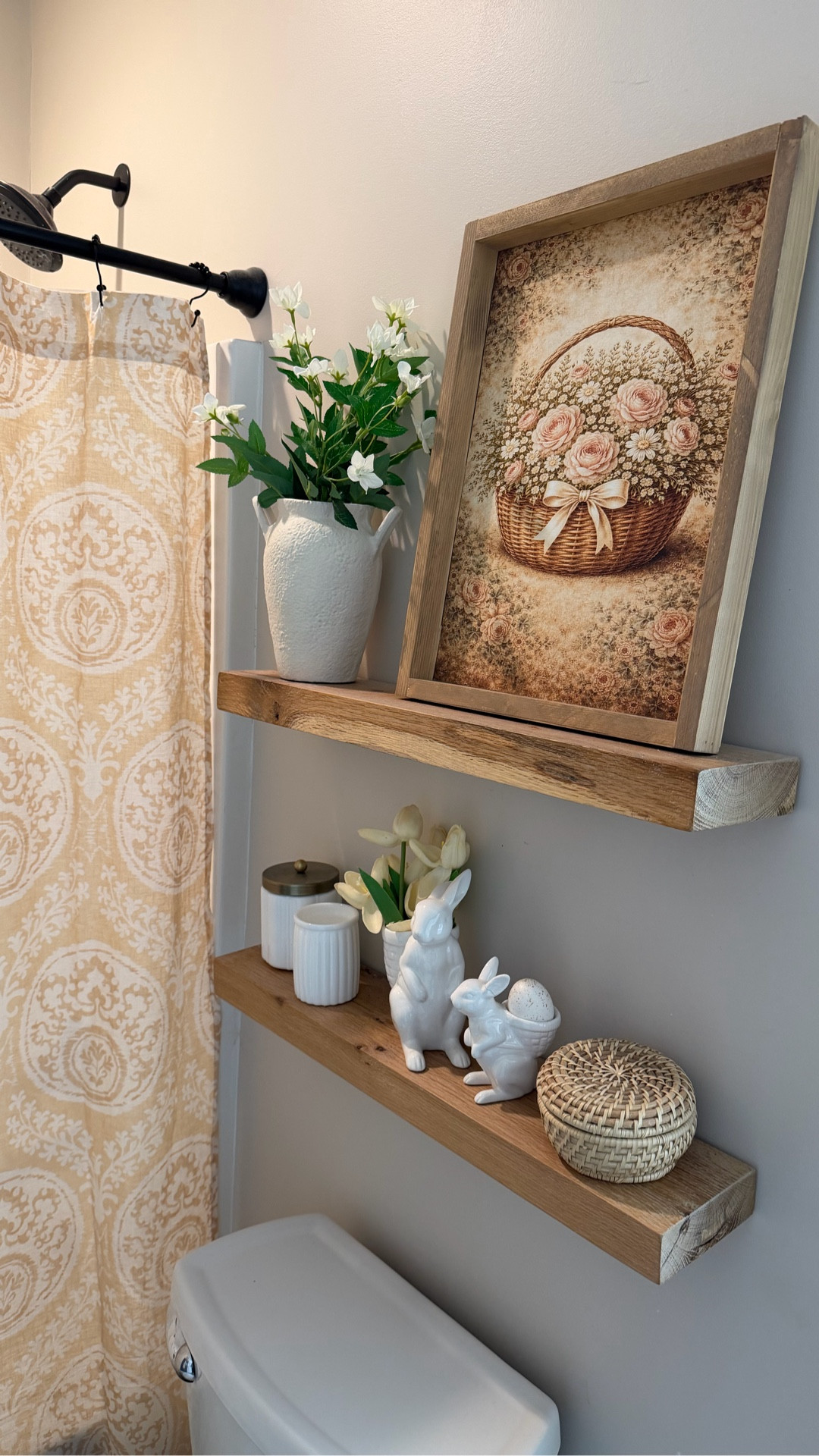 Happy Monday! Let’s decorate our guest bathroom for Spring 🤗 those bunny prints though 🐰🌿🌸

Have a super happy day friends! 

#Spring decor #betterhomesandgardens #southernliving #countryliving #smallbathroom 

#LTKHome #LTKSpringSale #LTKSeasonal