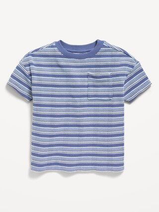 Oversized Waffle-Knit Striped T-Shirt for Toddler Boys | Old Navy (US)
