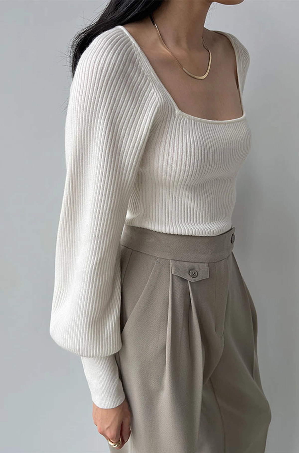 SQUARE NECK SWEATER | OAK + FORT