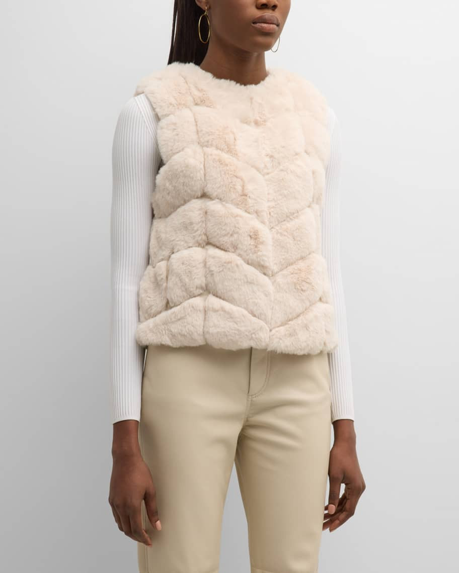 Kelli Kouri Chevron Faux Fur Vest | Neiman Marcus