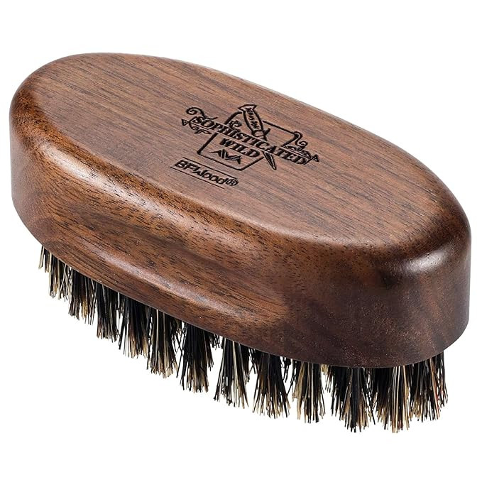BFWood Small Travel Beard Brush - Natural Boar Bristles with Black Walnut Wood | Amazon (US)