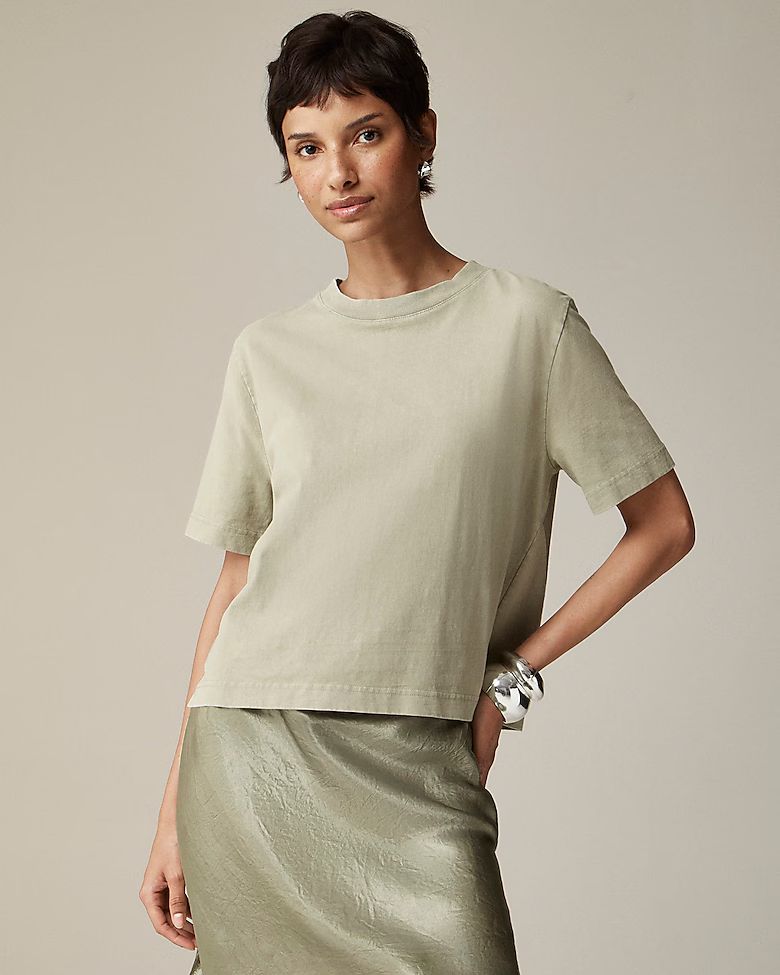 Relaxed premium-weight cropped T-shirt | J.Crew US