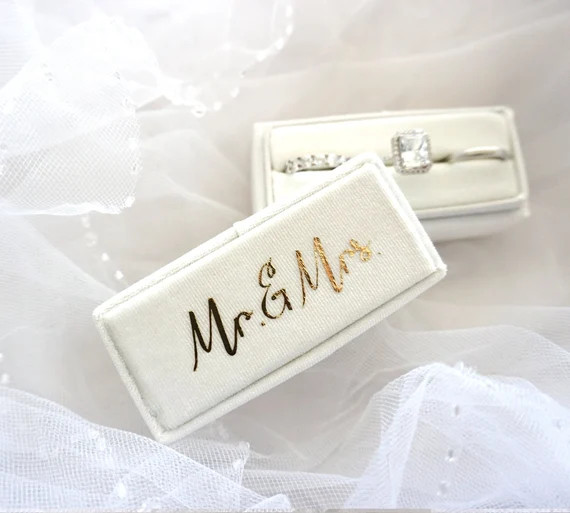 Triple/Double/Single Slot Ceremony Velvet Ring Box Custom | Etsy | Etsy (US)