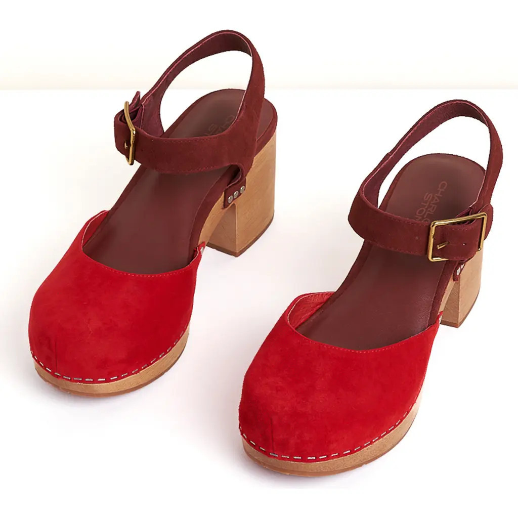 Charlotte Stone Maud Multicolor Ankle Strap Platform Clog in Begonia at Nordstrom, Size 11 | Nordstrom