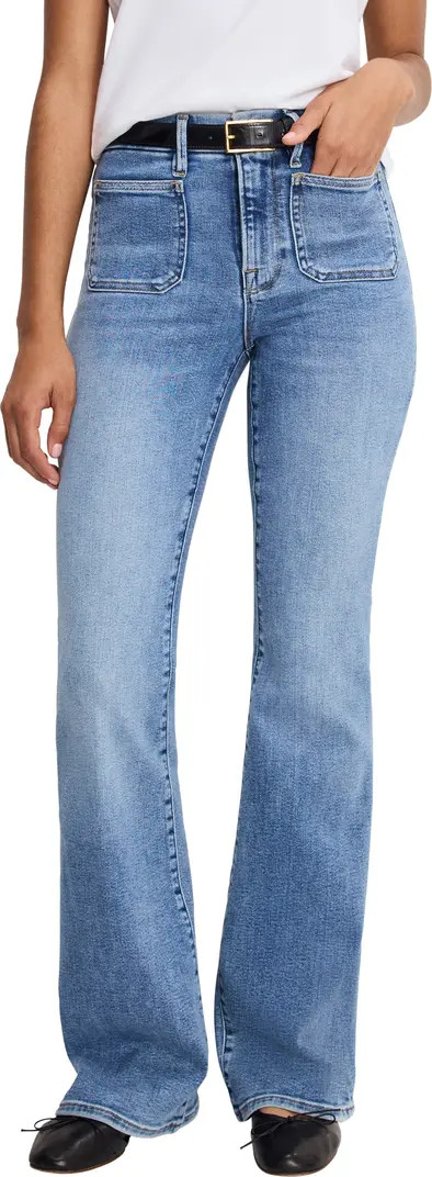 Good Legs Patch Pocket High Waist Flare Jeans | Nordstrom