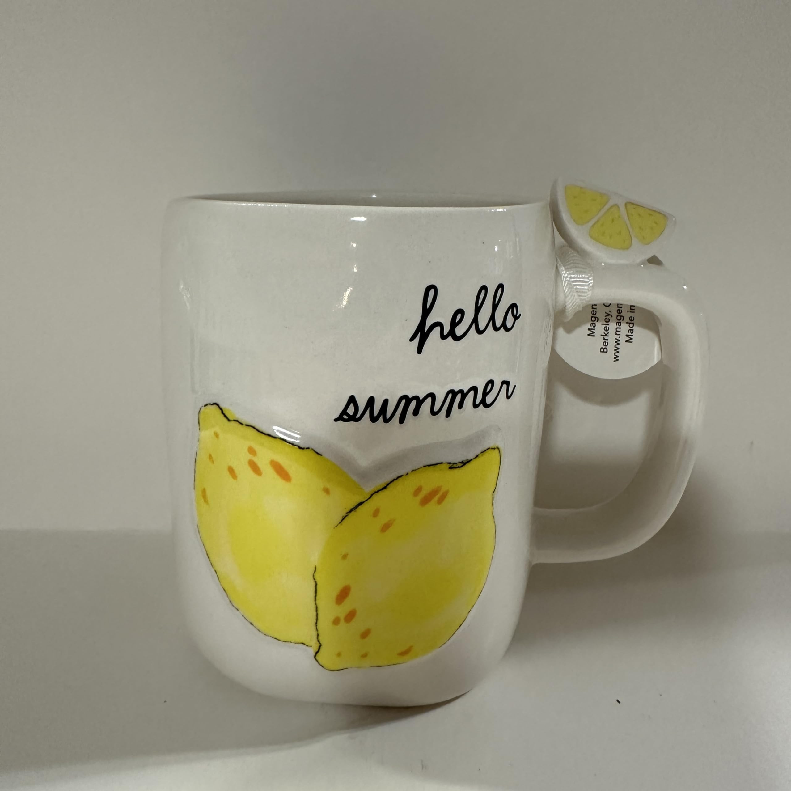 Rae -HELLO SUMMER Bright Lemon Illustration Mug with Textured Handle Accent Seasonal Citrus SUMME... | Amazon (US)