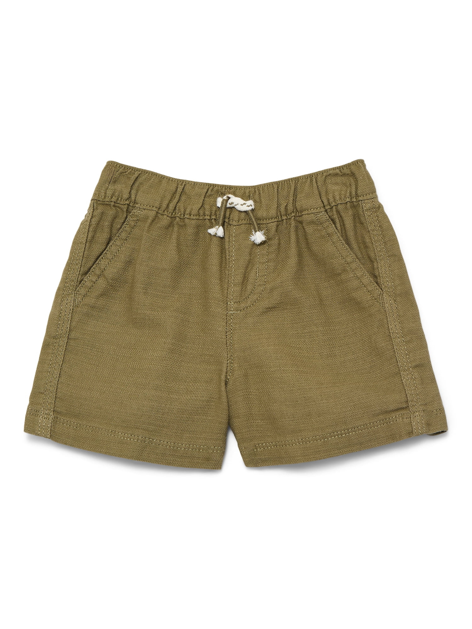 Wonder Nation Baby Boys Cotton Twill Drawstring Shorts, Sizes 0M-24M | Walmart (US)