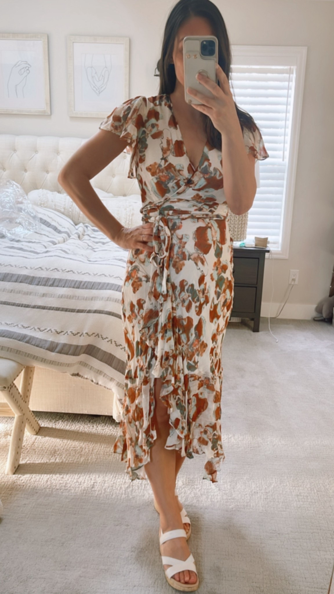 Colors of Fall with a flow and softness of Spring! Very easy wrap dress flattering for every shape. Rent dress from RTR for that special event - linked below 


#weddingguest #springwedding #chiffondress #dress #spring #fluttersleeve #wrapdress

#LTKSeasonal #LTKWedding #LTKOver40