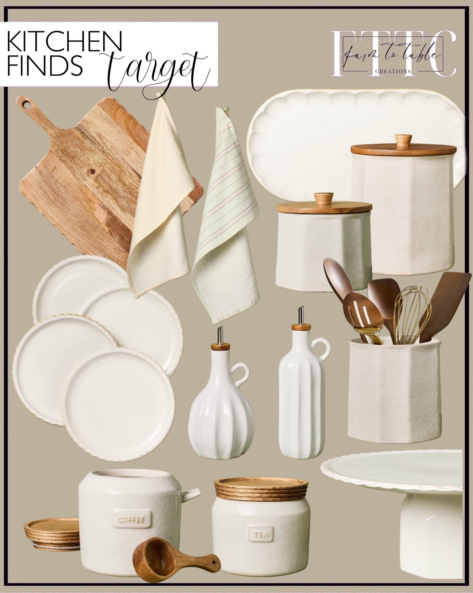 Hearth & Hand Kitchen Finds From Target

Neutral, timeless kitchen staples from the Hearth & Hand™ collection at Target that make everyday counters feel styled but still functional. From ceramic canisters and scalloped plates to oil bottles, utensil crocks, and warm wood accents, these are the kind of pieces that layer beautifully into a modern organic kitchen and work year-round. Perfect for open shelving, countertops, or coffee stations when you want a clean, collected look without overstyling.

Follow @farmtotablecreations on Instagram for daily home finds, styling ideas, and Target favorites 🤍

#hearthandhand #targethome #kitchenfinds #kitchenaccessories #kitchendecor #neutralhome #modernorganic #countertopdecor #ceramiccanisters #woodaccents #openkitchenshelves

#LTKHome #LTKFindsUnder50
