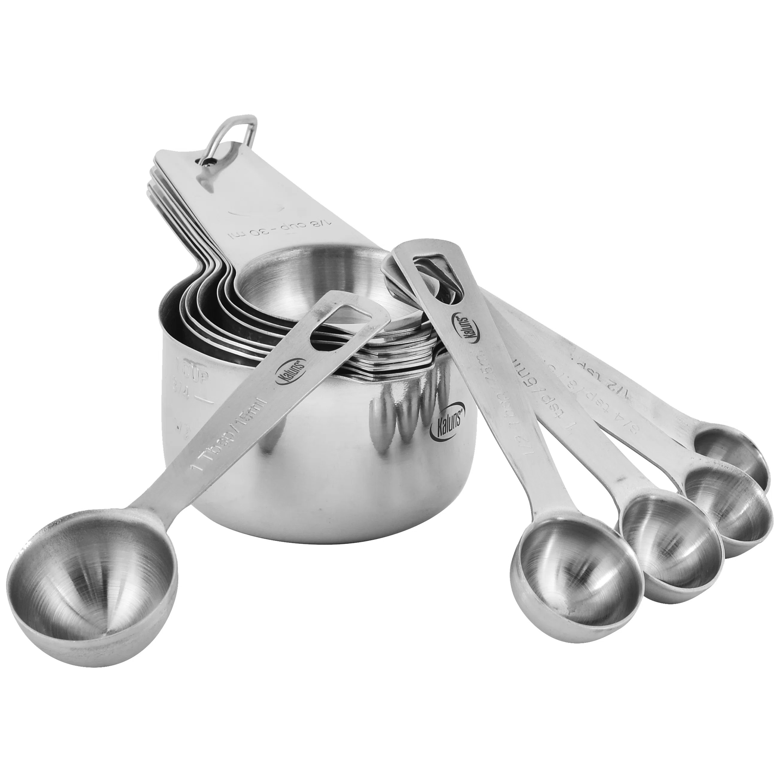 KALUNS 16 -Piece Stainless Steel Measuring Cup And Spoon Set | Wayfair North America