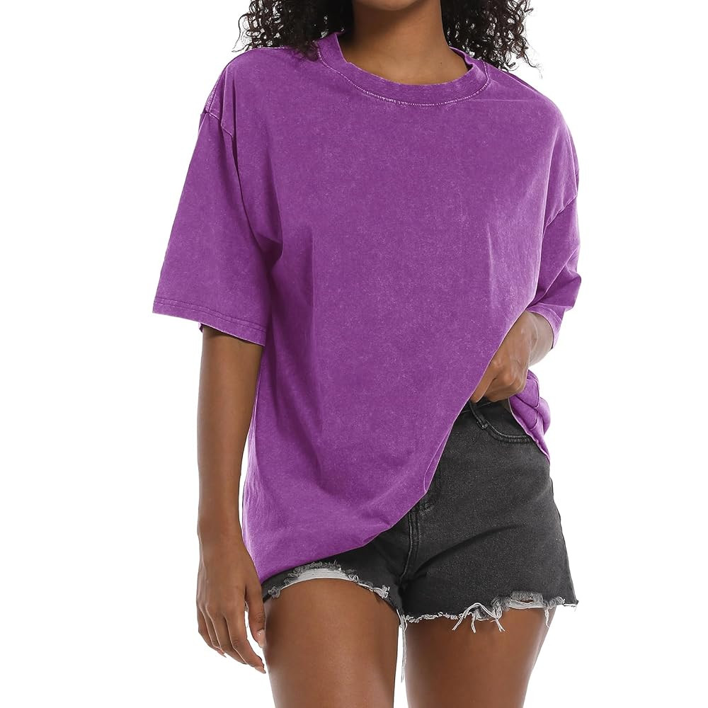 BINTEHGS Oversized Grunge Vintage t Shirts for Women Short Sleeve Cotton Casual Baggy Tees Teens ... | Amazon (US)