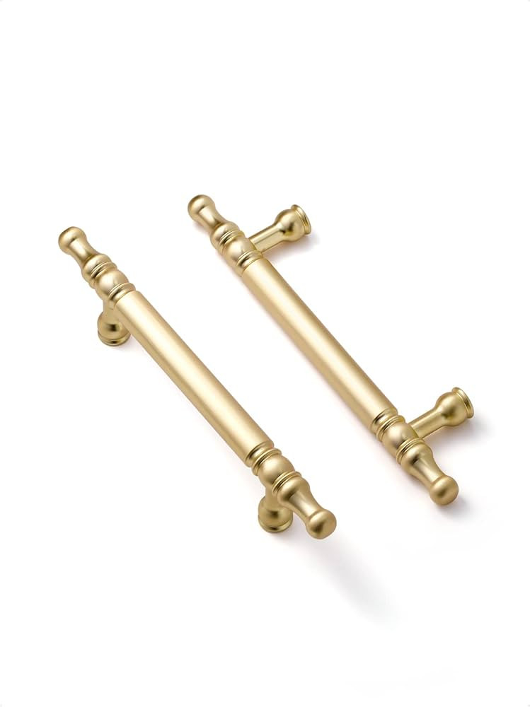 SORWDUERM 5Pack Gold Cabinet Pulls 3.78 Inch(96mm) Kitchen Cupboard Bathroom Dresser Cabinet Hard... | Amazon (US)