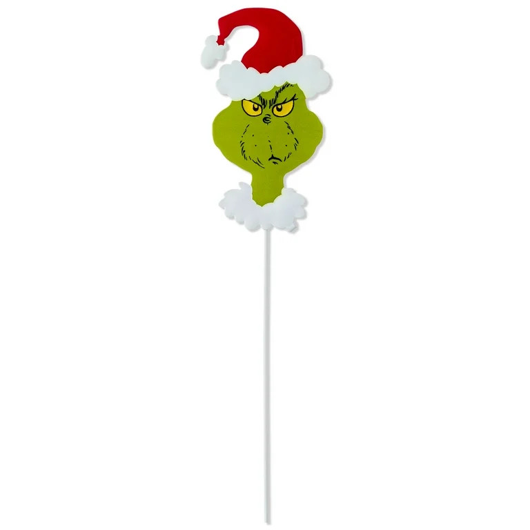 Dr. Seuss The Grinch 15-Inch Metal Santa Hat Yard Stake Decoration by Ruz | Walmart (US)