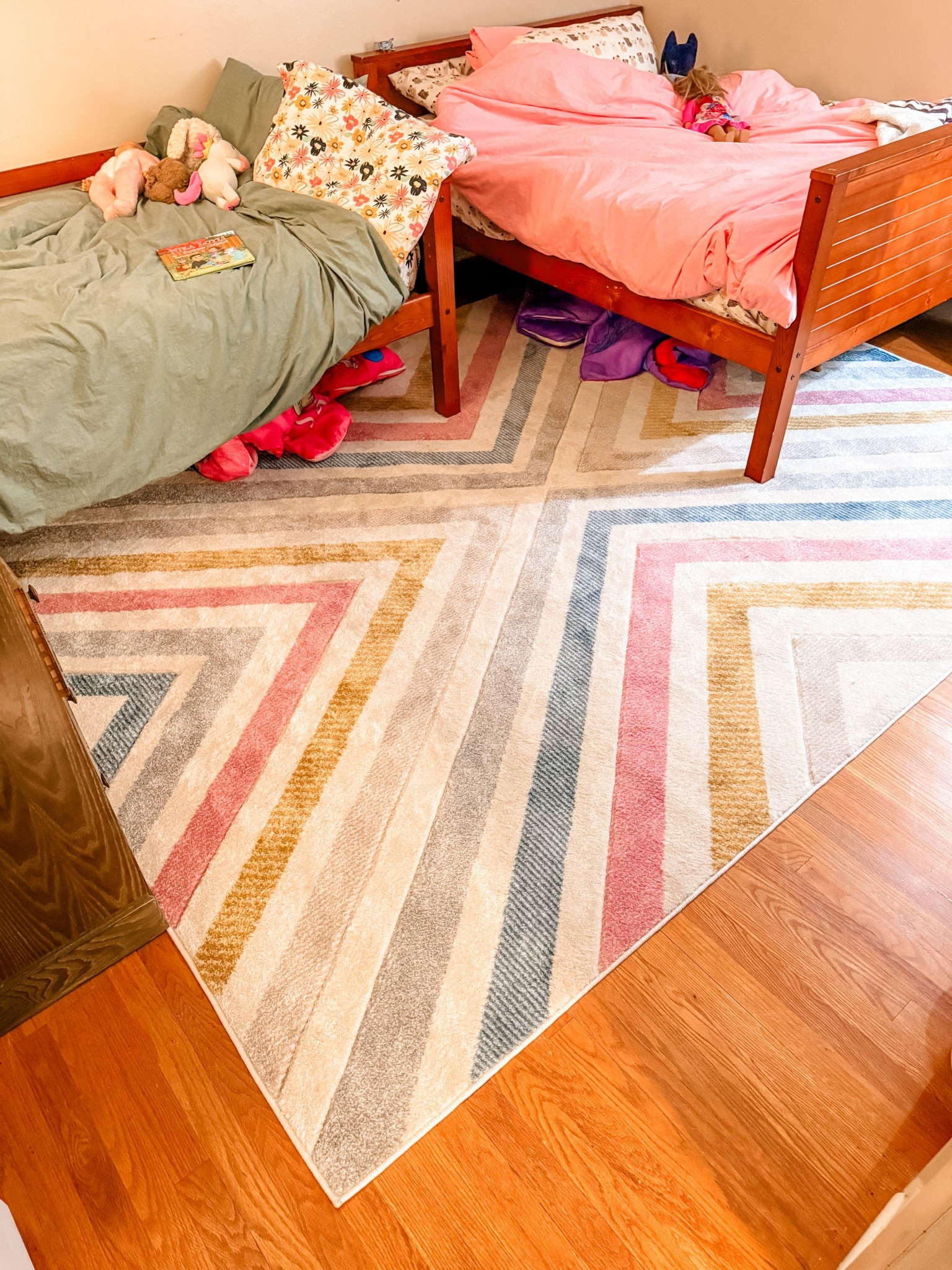 We did a major refresh in the girls’ bedroom! Took down the bunk beds, moved all the toys to the playroom, new duvet covers, and a fresh rug! This pattern is so fun and I’d been eyeing it for a while! The price is so great for the size  

#LTKKids #LTKHome #LTKSaleAlert