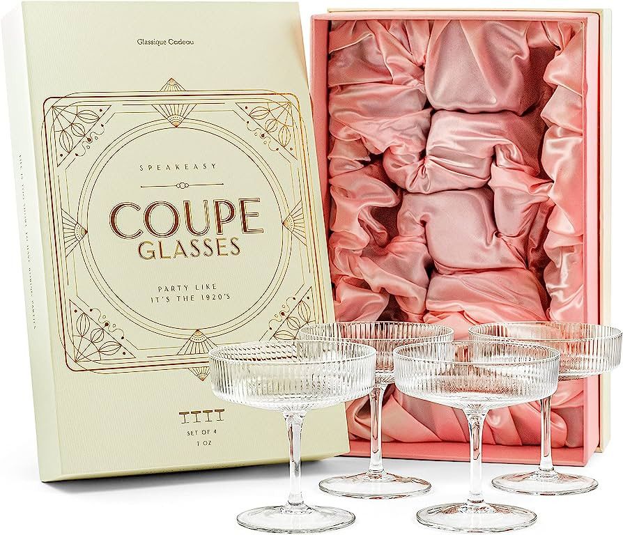 Vintage Art Deco Coupe Glasses | Set of 4 Amazon Kitchen Finds Amazon Essentials Amazon Finds  | Amazon (US)