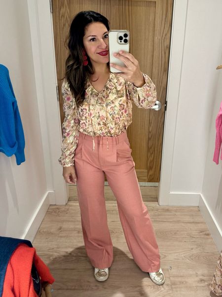 Shimmery top is so much prettier in person! Wearing small top and size 4 pants. Pink pants, trousers, blouse. Great sale price!

#LTKsalealert #LTKSeasonal #LTKGiftGuide