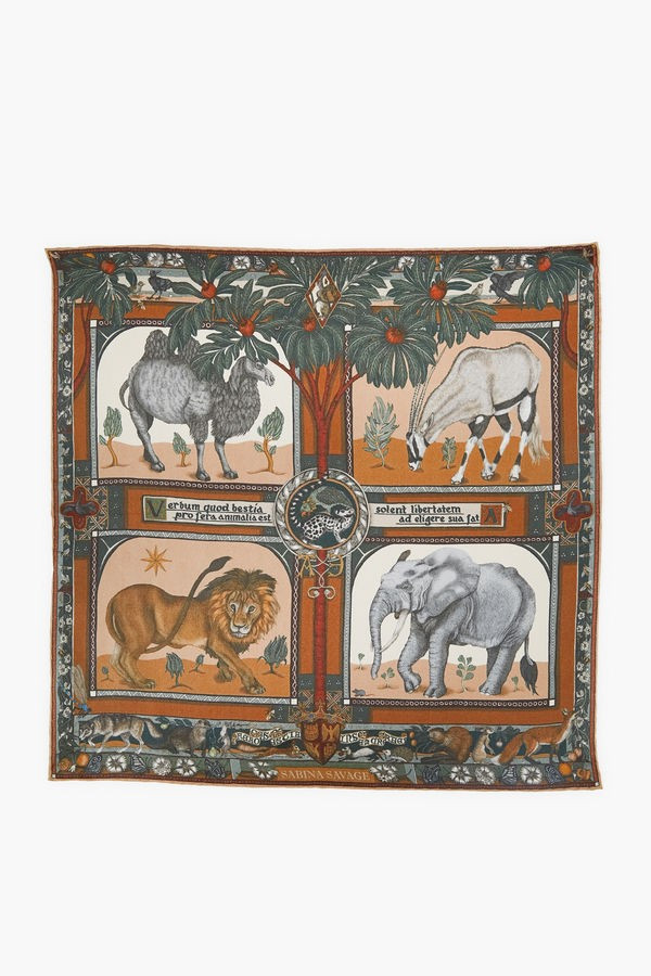The Beasts Untamed Small Camel Silk Scarf | Tuckernuck (US)