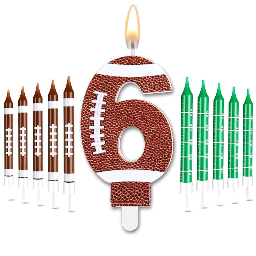 Photect 11 PCS Football Birthday Candles Number 5-9 Candle Sports Cake Topper Decor Football Them... | Amazon (US)