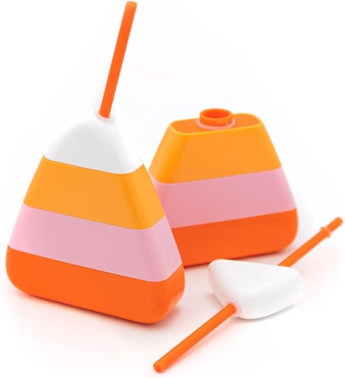 Packed Party Fun Novelty Candy Corn Drink Sipper Bottles Cup, Halloween Decoration for Party 14 o... | Amazon (US)